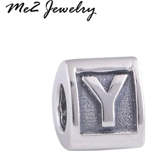 New design silver letter Y european beads Summer style charm beads fit 2017 bracelet free shipping