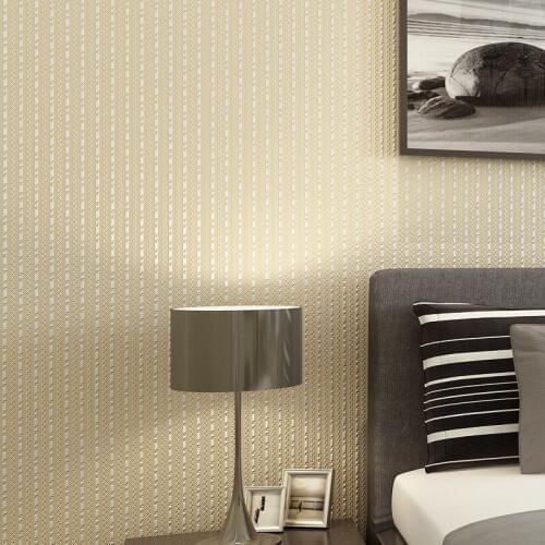 WELLYU wallpaper New modern simple flocking striped non - woven wallpaper living room restaurant walkway background wallpaper