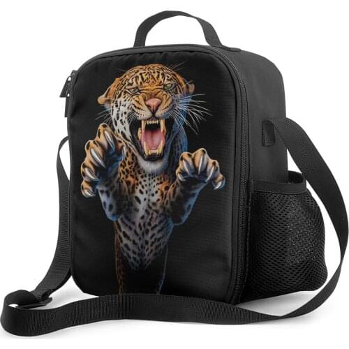 Ohmelody 3D Vivid Tiger Lunch Bag Boys Men Insulated Cooler Food Box Bags for School Picnic Hiking Women Crossbody Waterproof