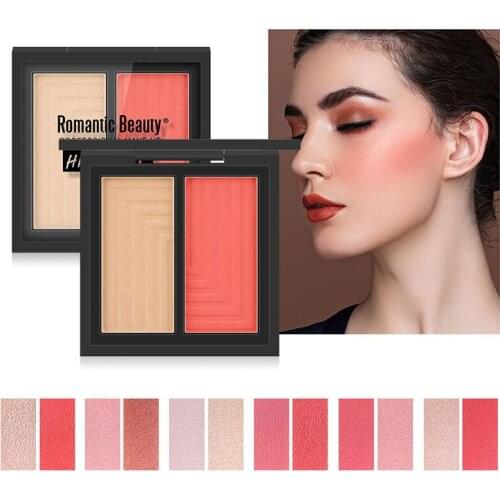 Blush Palette High Pigmented Rouge Matte Blusher Highlighter Powder Baked Cheek Contour Shadow Face Modification Daily Makeup