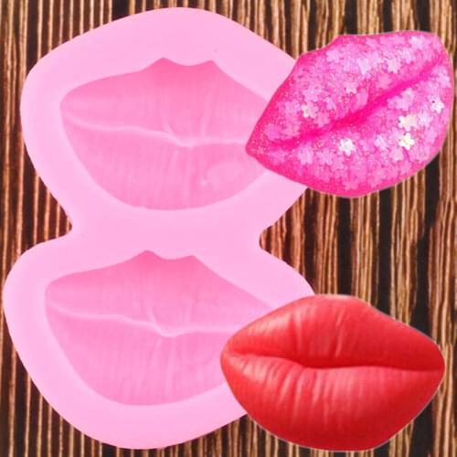 Sexy Lips Silicone Mold Cupcake Topper Fondant Mould Cake Decorating Tools DIY Baking Chocolate Molds Candy Polymer Clay Moulds