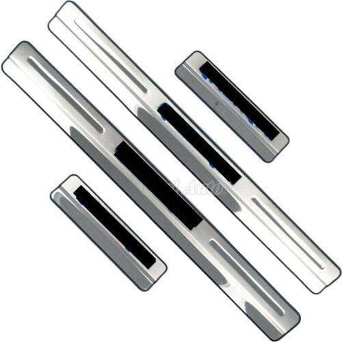 Fit For Nissan Qashqai J11 2019 High quality Stainless Blue Car Door Sill Kick Scuff Plate Pedals