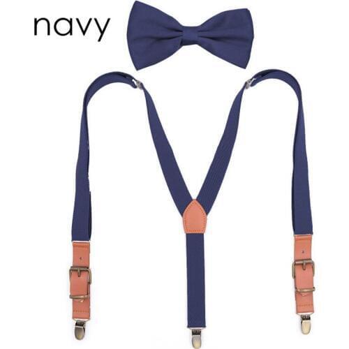 Yienws Bretelles Adultes Bow Tie Suspenders for Men Women Vintage Pu Patch Suspenders Pants Braces Butterfly Suspenders YiA098
