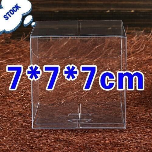 50PCS 7*7*7cm Transparent waterproof Clear PVC boxes Packaging small plastic box storage for food/jewelry/Candy/Gift/cosmetic