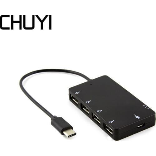Type C To USB Hub 4 Ports External Multi OTG USB 2.0 Splitter With Micro Port Adapter For PC Computer Laptop Accessories