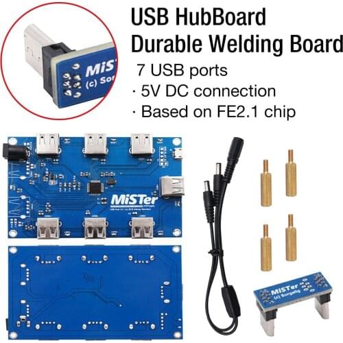 Manual Welding Mister-USB Hub V2.1 Board For Mister FPGA 7 USB Ports For Terasic DE10-Nano SoC Board Accessories