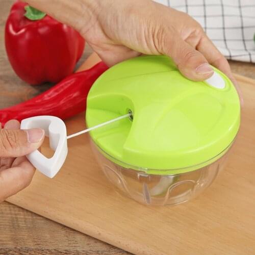 Kitchen Pulling Manual Food Rope Processor Shredder Vegetable Meat Garlic Onion Chopper Slicer Household Hand Mincer Tool