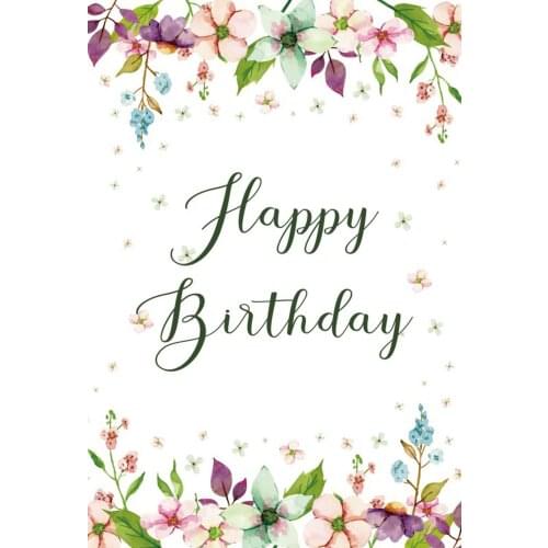 Happy Birthday Flowers Banner Gift Photography Background Christmas Party Poster Photography Props Decoration Background