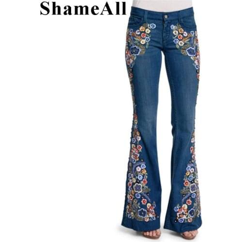 ShameAll Women's Jeans With Embroidery