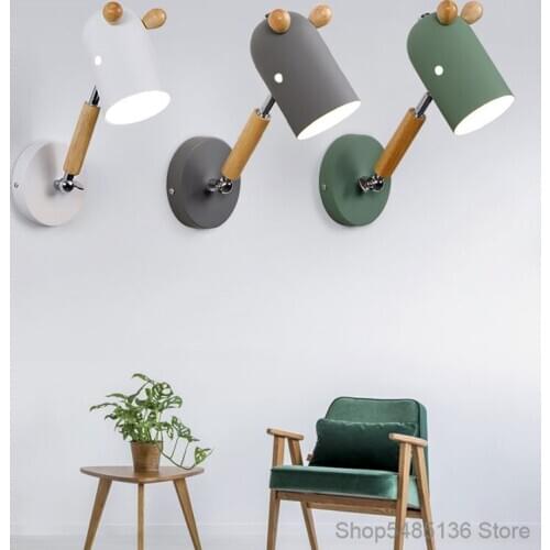 Modern Minimalist Bedside Wall Lamp Creative Personality Bedroom Study Living Room Dining Room Aisle Rotatable Decorative Lamp