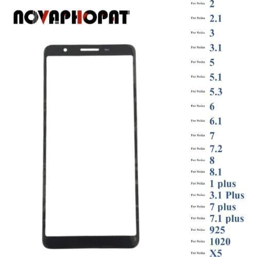 Black Digitizer LCD Sensor Glass For Nokia 2 2.1 3 3.1 5 5.1 5.3 6 6.1 7 7.1 8 8.1 + plus Touch Screen Glass lens Panel
