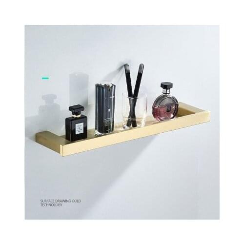 Bathroom Shelves Solid Brass Single Tier Shelf Storage Cosmetics Shelf Wall Mout Bathroom Accessories Glass Holder DG8314K