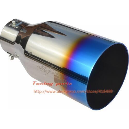 TY-C012 304 Stainless Steel Exhaust Tip Titanium Exhaust Pipe Inlet 65mm Outlet 102mm End Pipe