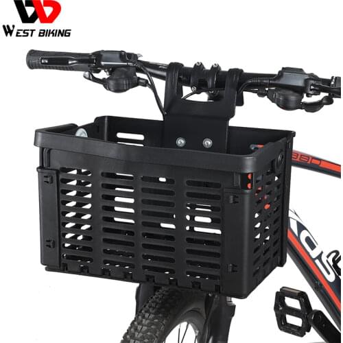 WEST BIKING Foldable Bicycle Front Basket MTB Road Bike Handlebar Bag Multi-functional Durable Rear Pannier Cycling Accessories