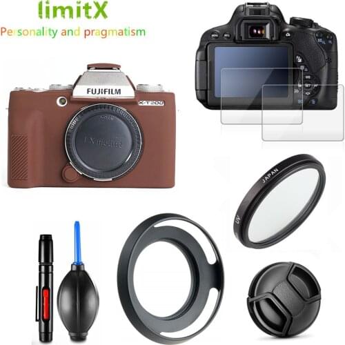 Full Protect Kit Camera case UV Filter Lens hood Cap pen Air Blower Screen Protector for Fujifilm X-T200 XT200 with 15-45mm lens