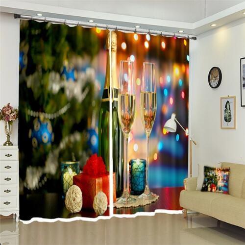 Personality 3D blackout curtains to map custom size shop theme hotel happy new year christmas gift style Drapes Rideaux