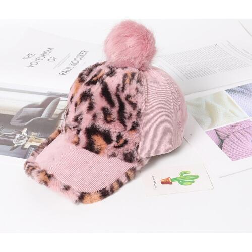 Winter Hats For Boys Girls Pompom Baseball Caps Kids Snapback Hats Outdoor Winter Warm Hats Boys Girls 2-4 years old gorras