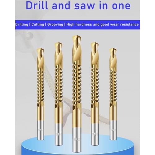 Serrated garland drill multi-function slotted woodworking saw drill all-in-one multi-function drill