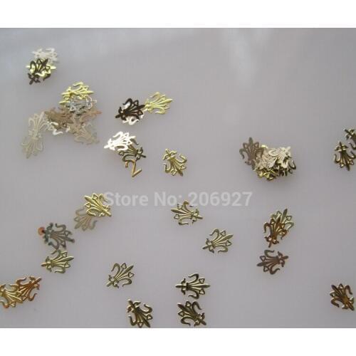 MS206-2 100pcs Gold Cute Metal Sticker Nail Art Metal Sticker Nail Art Decoration Non-adhesive Sticker