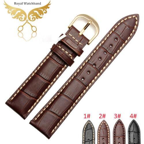 18mm 19mm 20mm 21mm 22mm High Quality Soft Alligator Pattern Genuine Leather Strap Steel Buckle Wrist Watch Band Free Shipping