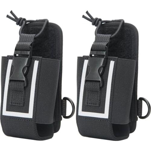 2PCS ABBREE MSC-20M Walkie Talkie Fluorescence Big Nylon Carry Case for Motorola BaoFeng UV-5R UV-82 UV-9R Radio Pouch Holder