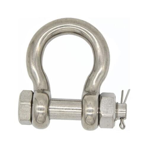 304 Stainless steel M20 Heavy Duty Bow Shackle With Nut & Safty Pin Steel Buckle Bolt Anchor Safty Bow Shackle