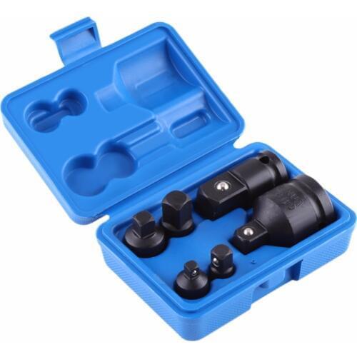 6Pcs/Set Hand Wrench Tool Set Impact Socket Adaptor Reducer Adapter 1/4 1/2 3/8 3/4 Ratchet Breaker Drive