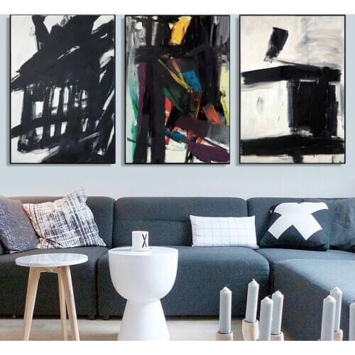 Abstract painter Franz Kline Famous Oil Painting Reproduction Canvas on Abstract Poster Print Wall picture for living room