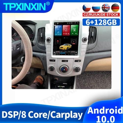 Android 10.0 Tesla Style Screen Car Radio For KIA Forte 2009 - 2014 Multimedia Video Player Navigation Stereo Head Unit GPS 2din