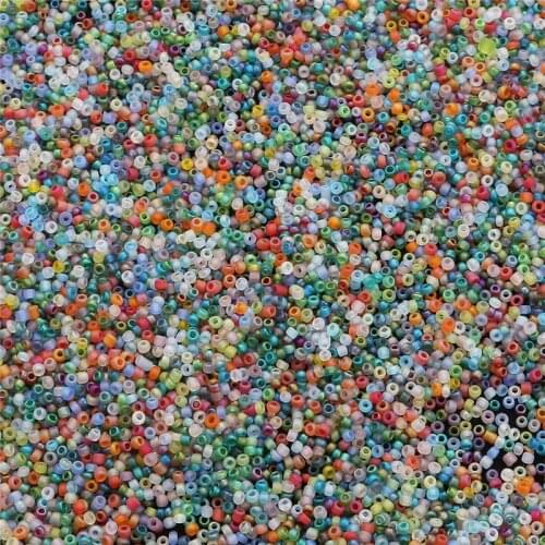 20g 2000pcs 12/O 2mm Dull Polish Frost Rainbow Czech Glass Seed Beads DIY Bracelet Necklace Earring Beads For Jewelry Making
