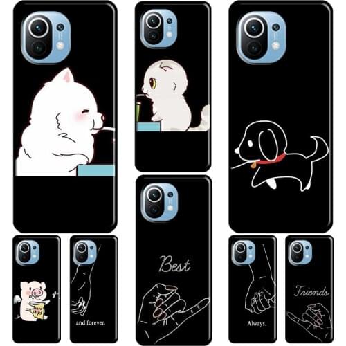 BFF Best Friends Forever Black For POCO X3 Pro F2 F3 M3 Case For Xiaomi Mi 11 Pro 10T 9T Mi 9 A3 Note 10 Lite Back Cover