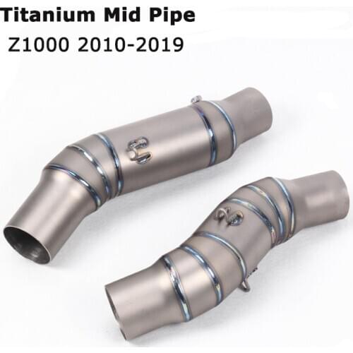 For Kawasaki Z1000 2010-2019 Titanium Exhaust Middle Link Tube Connect Pipe Slip on 51MM Muffler