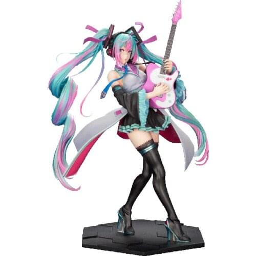Hatsune Miku Guitar 1/7 Action Figures Model Ornaments Hand-Made 24.7 Cm Vocaloid Anime Peripheral Collectible Toy Gift In Stock