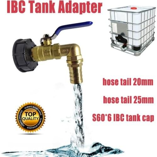 IBC Tank Faucet Throttle Valve Export Thread Ton Barrel Elbow Faucet for IBC Water Tank Adapter