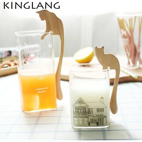 Japanese style cartoon spoon poleaxe wood coffee spoon honey mug wooden spoon painted long spoon cerative