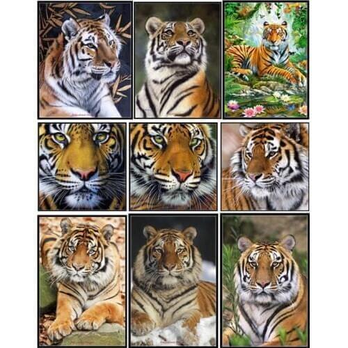 Embroidery Counted Cross Stitch Kits Needlework - Crafts 14 ct DMC Color DIY Arts Handmade Decor - Tiger Collection