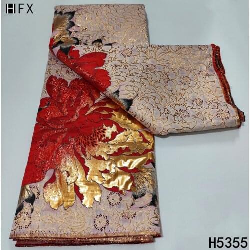 HFX 2021 New French Brocade Jacquard Fabric High Quality African Brocade Lace Fabric Nigerian Lace Fabric For Party Dress F3994