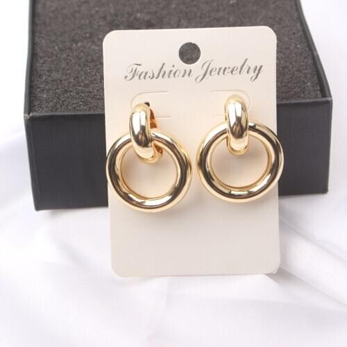 New Arrival Metal Drop Earrings 2021 trend pendientes Round Pendants Personality Fashion Ear Jewelry hanging earrings oorbellen