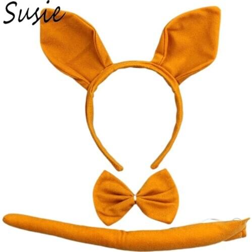 3 Pcs/set Cute Animal Kangaroo Headband Set Children Holiday Show Headdress Adult Role-playing Decoration Prop