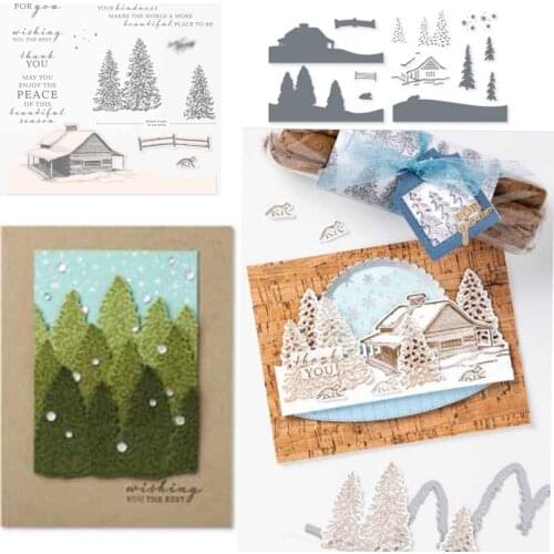 PEACE CABIN Clear Stamps or Metal Cutting Dies Sets for DIY Craft Making Greeting Card Scrapbooking