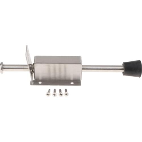 Stainless Steel Spring Door Holder Rubber Buffer Door Mounted Door Stopper Catch