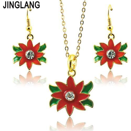 Christmass Gift) Top Selling Fashion Golden Plated Sunflower Charm for Earrings and Necklace with Rhinestone for Women Jewelry