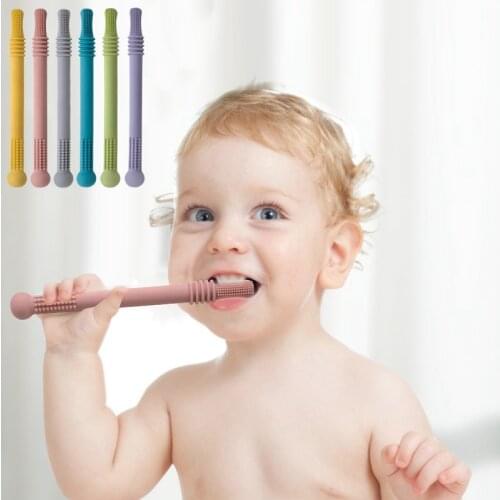 Silicone Baby Teether Dental Care Toothbrush for Toddler Kids Chewable Safe Molar Toy BPA Free Baby Teething Toys Baby Items