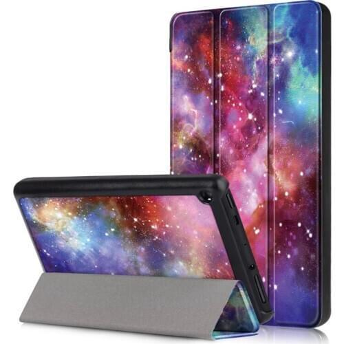 Colorful printed case For Amazon New Fire 7 2019 2017 Folding Stand Smart PU leather Cover