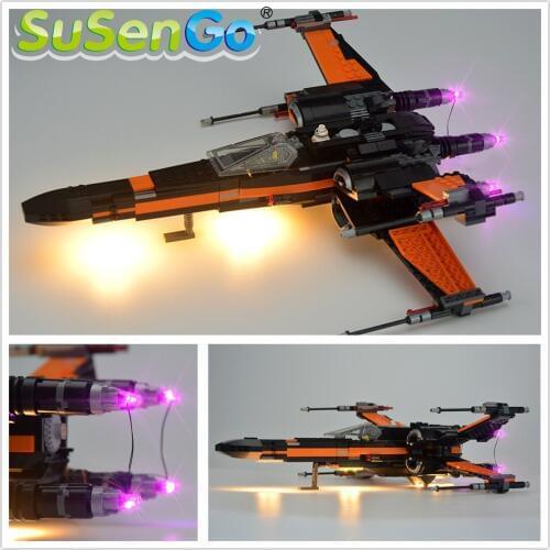 SuSenGo Light Kit For 75102 Star war Poe' s X-Wing Fighter Compatible With 05004 , NO Blocks Model