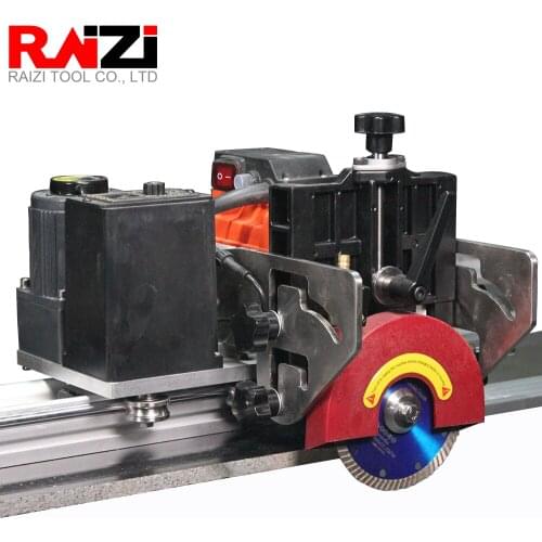 Raizi Versatile 45 degree Cutting Machine with Rail 220/110V Large Format Granite Stone Miter Vertical Large Format Tile Cutter