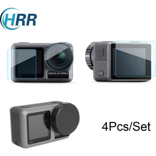 Tempered Glass Screen Protector Film for DJI OSMO Action Camera Front Back Screen Protector + Lens Film Foil +Lens Cap Accessory