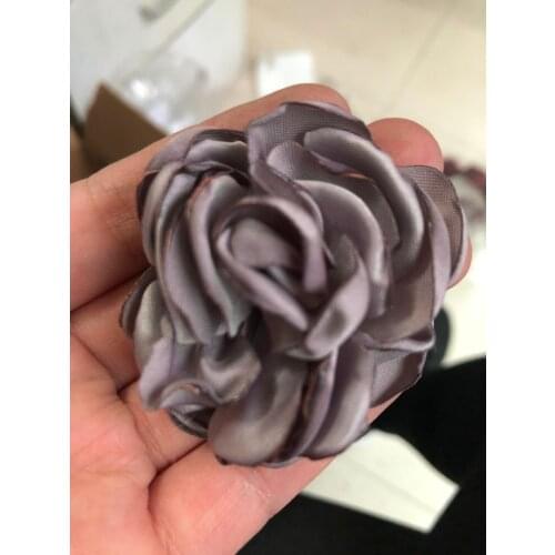 10PCS Hot Sale Vintage Burned Eage Satin Artificial Flowers For Wedding Ribbon Belt Fake Flower For Invitation Decoration