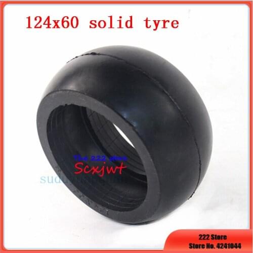 124x60 Electric scooter solid tires 5 inch DIY trolley scooter Non-inflatable explosion-proof rubber wheel tyres