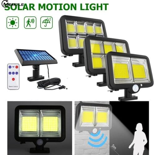128 150 160 Cob Solar Light Outdoor Motion Sensor Solar Wall Light IP65 Porch Emergency Led Light For Street Garden lighting